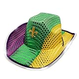 Windy City Novelties Light-up Mardi Gras Cowboy Hat