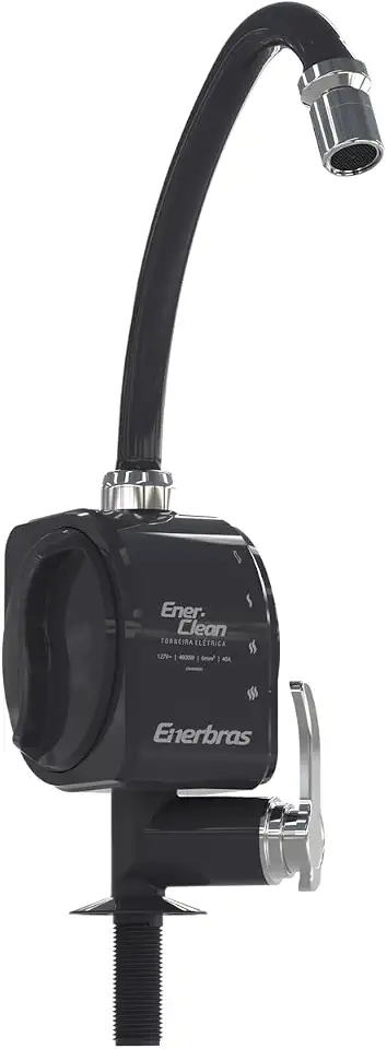 Enerbras Torneira Elétrica Enerclean de Bancada 4 Temperaturas 4800W/127V Preta e Cromada