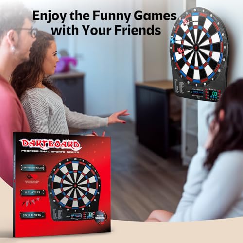 Haoteey Electronic Dart Board, Digital Dartboard Soft Tip, 32 Games and 359 Variants with Colorful Cricket Display, 100 Soft Tips - Thumbnail 6
