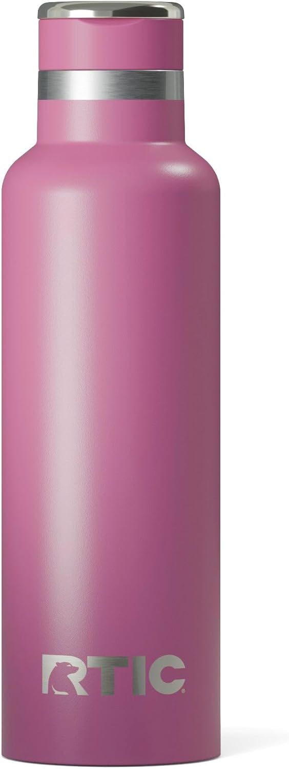 RTIC 20oz Journey Water Bottle Ceramic Lined Metal Stainless Steel Vacuum Insulated, BPA Free, Reusable, for Water, Hot and Cold Drinks, Travel, Sports, Camping, Orchid