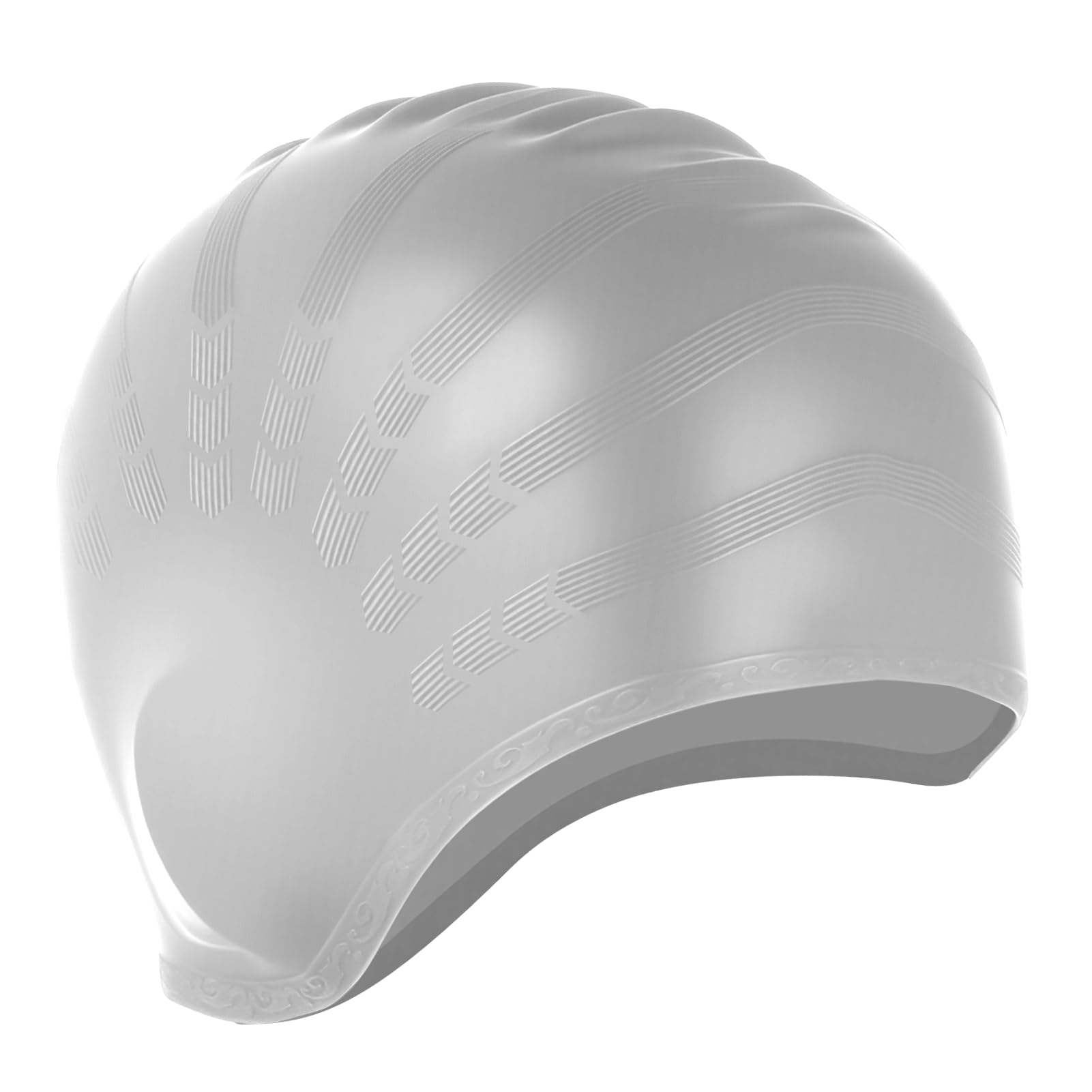 OMCGG Swim Caps with 3D Ear Protection, Silicone Waterproof Swimming Hat