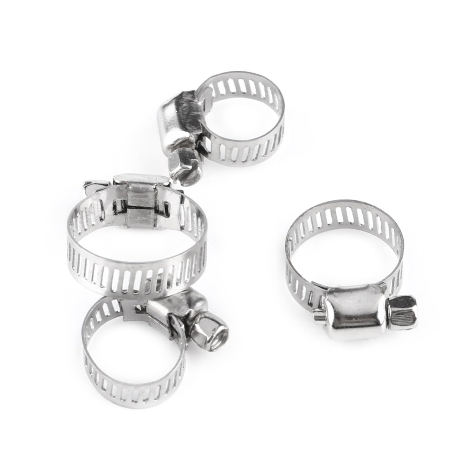 Zacisk rurowy 10 szt. Regulowana opaska śrubowa ze stali nierdzewnej Zaciski do węży Przewód paliwowy Zacisk przekładni ślimakowej(8mm-12mm)