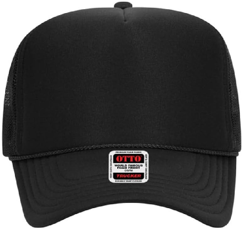 Otto Cap 5-Panel High Crown Mesh Back Trucker Hat - Image 2