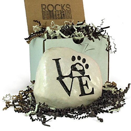 Love And A Paw Print. Engraved In A Heavy Little Rock - Packed In A Sturdy Gift Box #TOP6