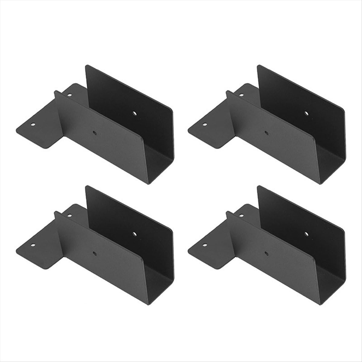 Bpqiang Black Outdoor Pergola Rafter Bracket Joist Hanger Deck Railing Connector For 2X4 Or 2X6 (Black) 4 Pack