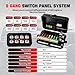 8 Gang Switch Panel w/RGB Toggle Momentary Pulsed Memory Function Auto Dimmable ON Off LED Switch Touch Box Universal Circuit Control Relay System 12/24V Waterproof for Car Truck ATV UTV SUV
