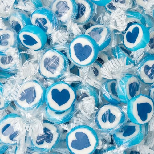 Herzbonbons zu Hochzeit Taufe Kommunion 500g Großpackung - handgewickelte Rocks-Bonbons mit Herz -...