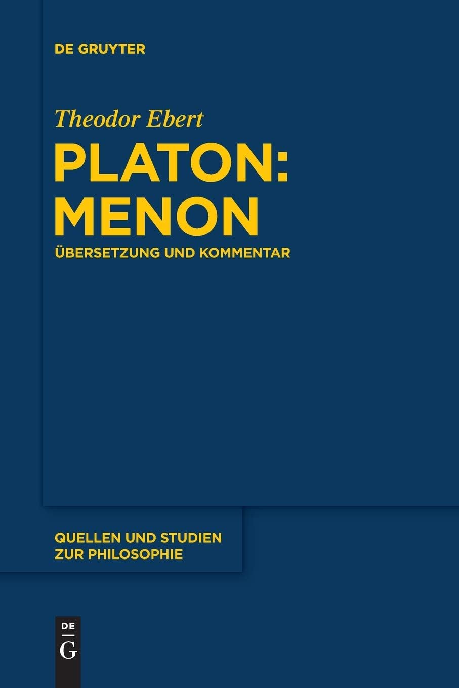Platon: Menon: Übersetzung Und Kommentar