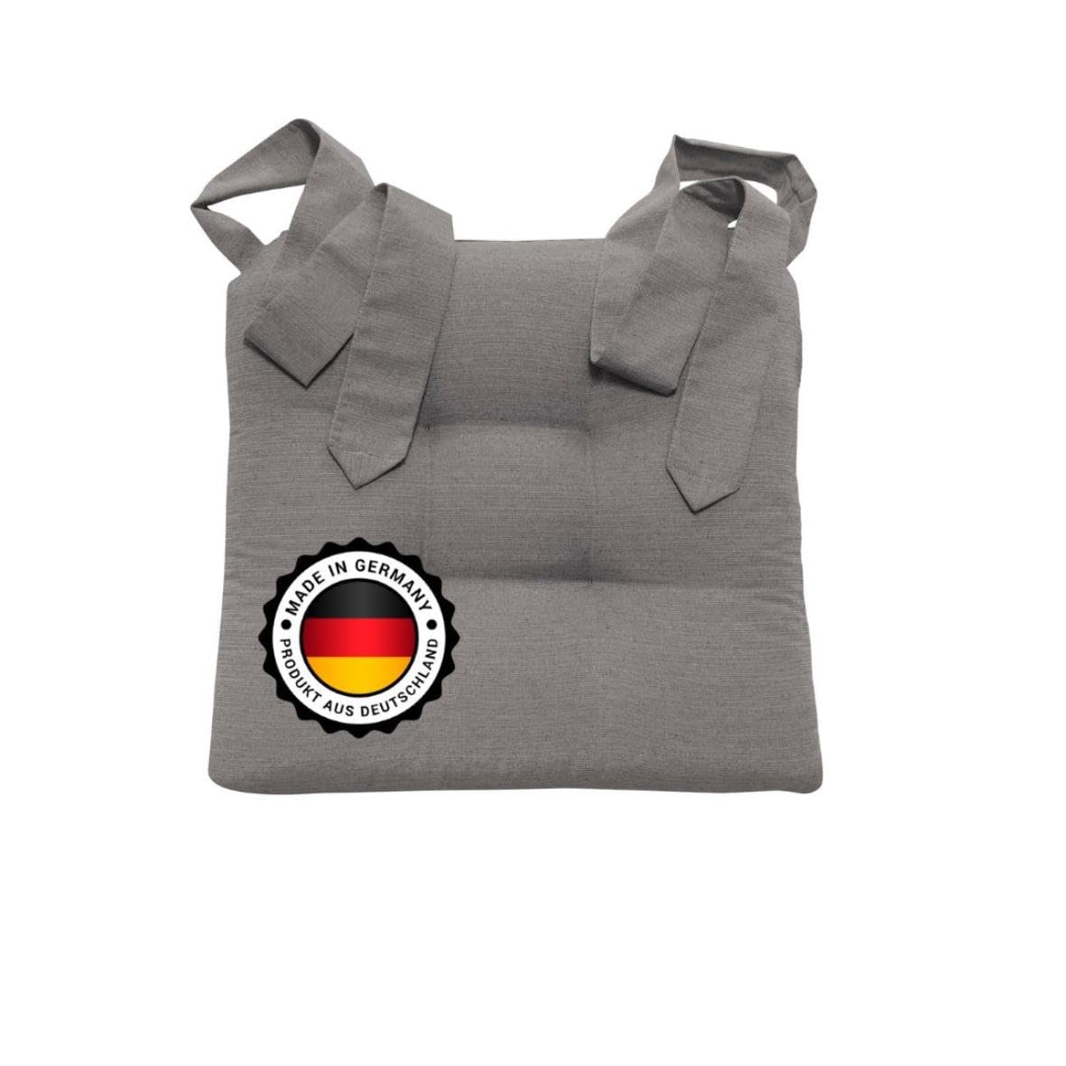Bonvionn Stuhlkissen Stuhlkissen mit Schleifenband – Grau, 42×46×7 cm