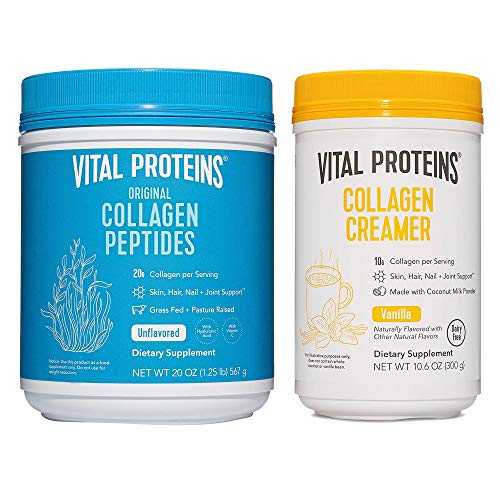 Vital Proteins Collagen Peptides Powder 20oz + Collagen Coffee Creamer Vanilla 10.6oz