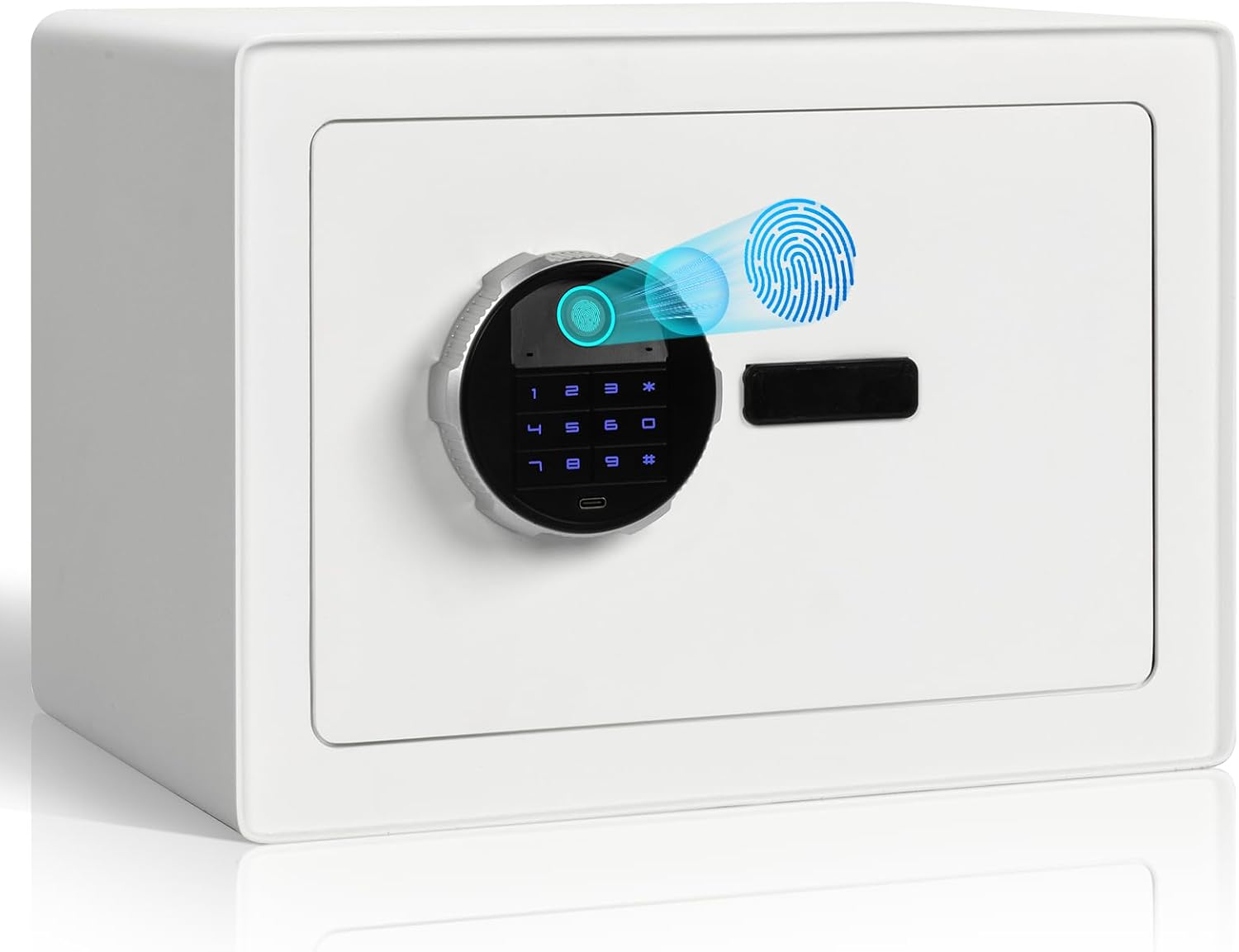 PATRON Biometric Safe Box with Fingerprint Lock,Small Safes for Home,White