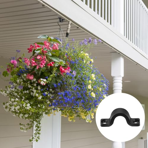 HonQiShiMY 18 Pcs Crochets métal Forme U en, Plaque à Oeillets pour Plaque à Oeil, Pontet Crochets, Piton à Visser Lourde à Œillet Crochet, Anneau de Fixation en pour Plafond Mural Balançoire Hamac – vue 5