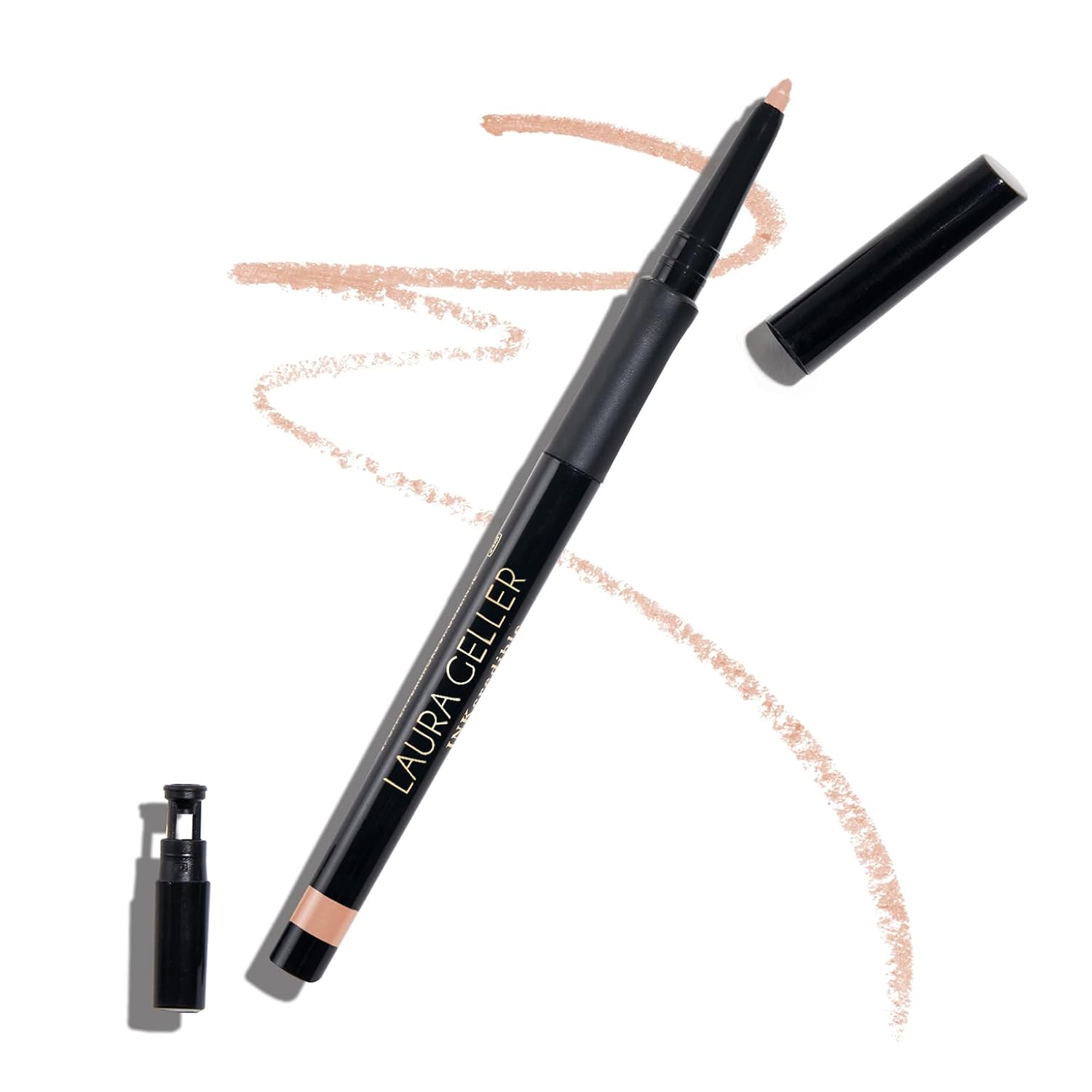 LAURA GELLER NEW YORK INKcredible Gel Eyeliner - Beige to Beige - Waterproof Smudge-proof Eyeliner Pencil - Built in Sharpener