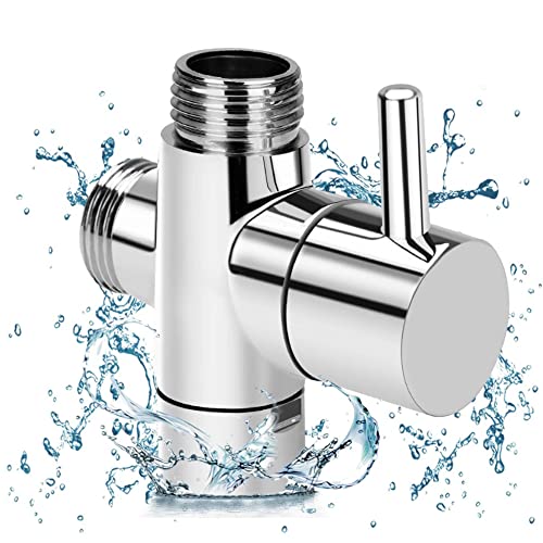 Dusch-Umstellventil, Ersatz, 3-Wege-T-Adapter, Absperrventil für Duschkopfarm-Umsteller, runder G3/4 Inneneinlass x G1/2 & G3/4 Auslass