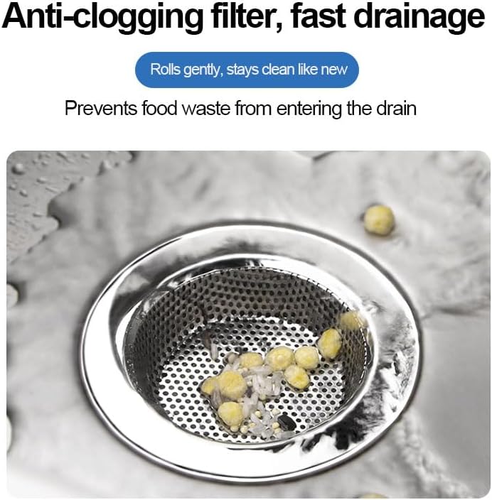 2 Pcs Sink Strainer, Sink Drain Basket, Kitchen Stainless Steel Sink Strainer for Most Kitchen Sink Drain Basket(Outer Diameter 4.5 Inch)