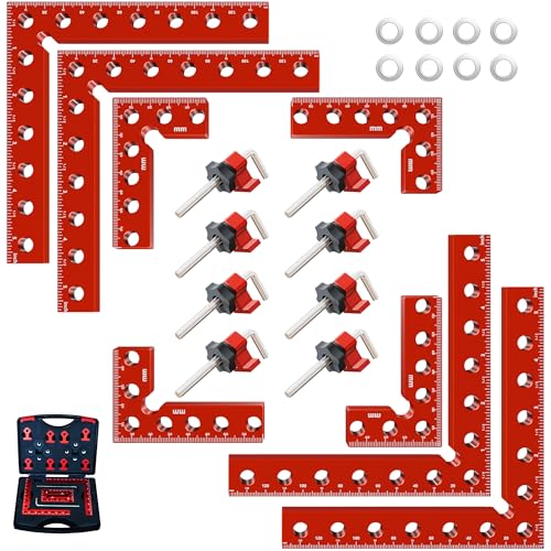 Corner Clamps for Woodworking 8pcs corner clamps With Box 5.5& 3.14Aluminum Alloy 90 degree right angle clamp Positioning Square Tools for Frame Cabinets Drawers Box for Dad.