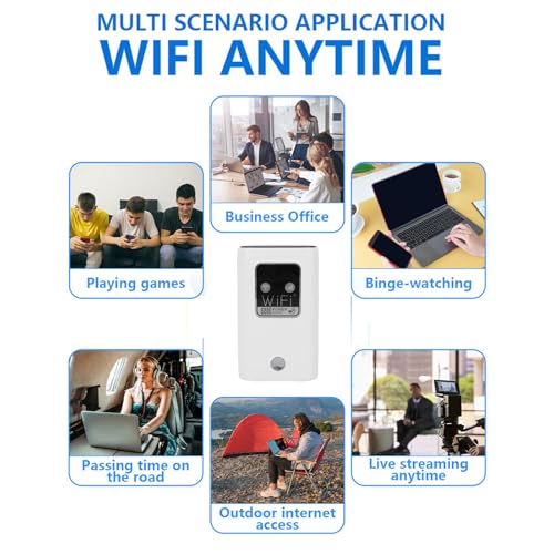 Image of Luocute 4G LTE Portable WiFi Computer Routers, 300Mbps Mobile Hotspot Wireless Router with 6000mAh Battery and Nano SIM Card Slot, for Travel and Multi User Office