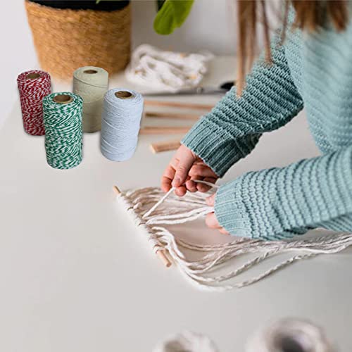 White Cotton Twine String , 328 Feet 1.5Mm Rope Cord For Arts And Crafts, Butchers Baking Twine, Kitchen Cooking String, Holiday Wrapping, Packing Gardening Uses #TOP6