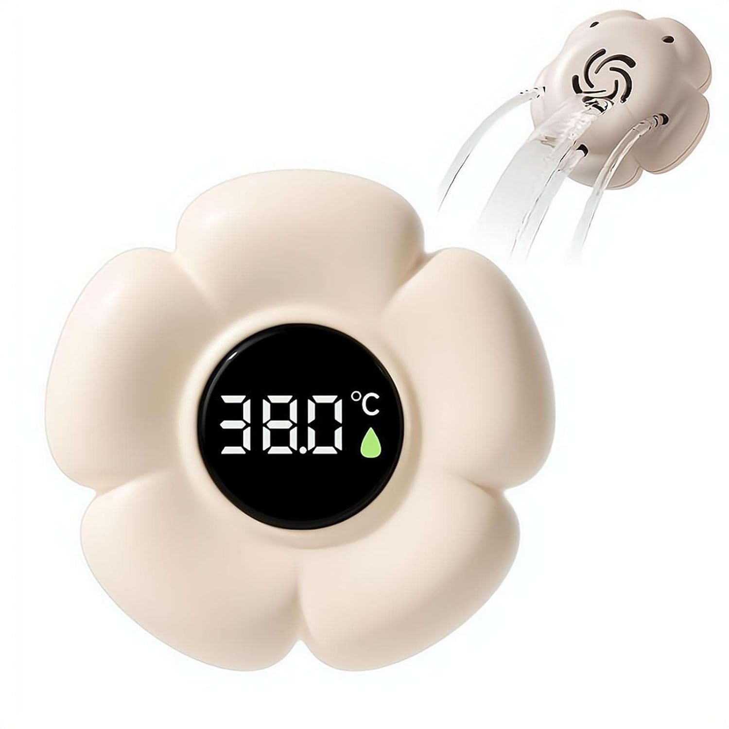 Baby Bath Thermometer – Floating Flower-Shaped Water Thermometer with 3-Color LED, Digital Display, IPX7 Waterproof, for Infant Toddler Bath Pool, Baby Shower Toy Gift