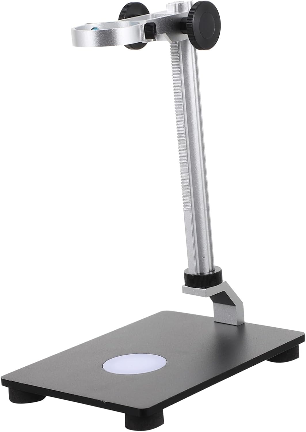 Microscope Lifting Stand with Light Source Adjustable Industrial Camera Holder for Easy Installation Durable Desktop Microscope Support Rack Inner Diameter