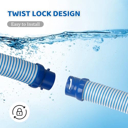 ZVJV 7 Pack Premium R0527700 Pool Cleaning Vacuum Hoses, Fast Twist Lock Hose Replacement Kit Compatible with Zodiac Baracuda MX6,MX8,X7,T3,T5 Swimming Pool Cleaner, 39\" x 7pcs
