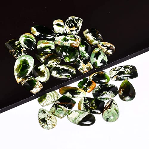 Gemkora™ 4Pcs Natural Chrome Chalcedony Gemstone Wholesale Cabochons Lot, Jewelry Making Loose Gemstone, Polished Home Decor Specimen, Diy, Wire Wrapping, Reiki, Healing Crystals, Bulk Gemstone Deal #TOP4