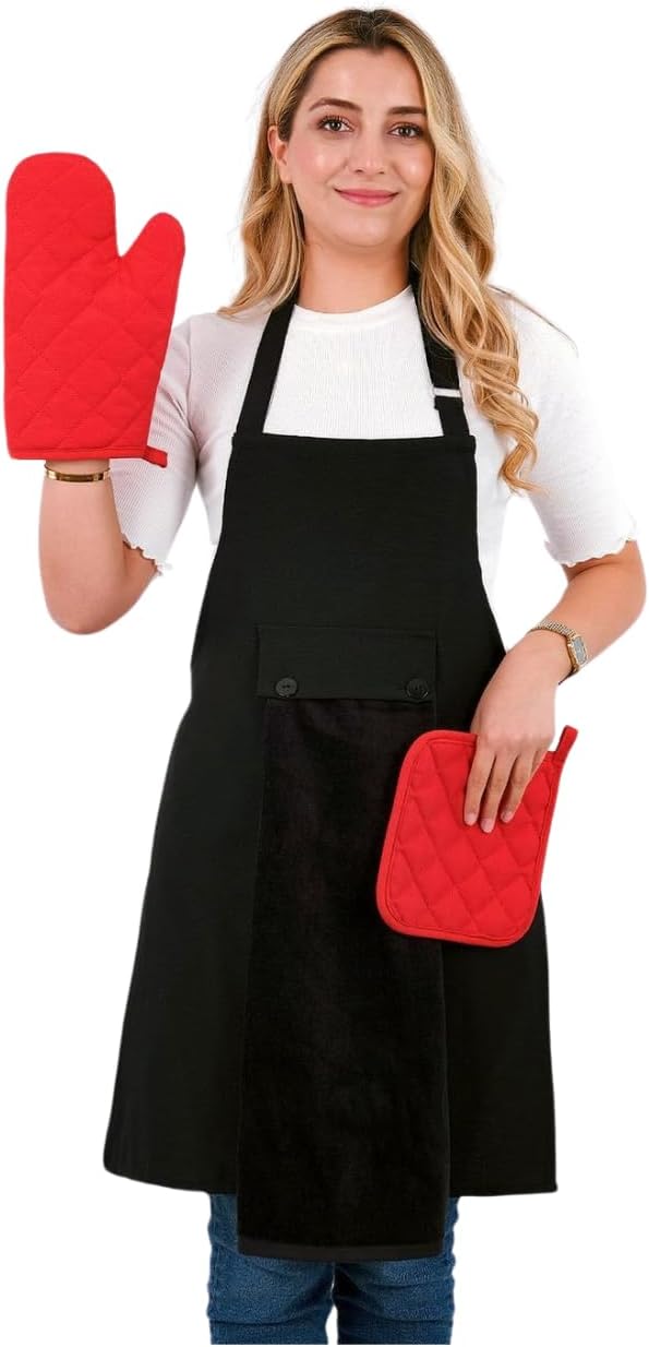 Thermo Heat-Resistant Pot Holders (2 Pieces) - Superior Protection, Stylish Design | 482°F Heat Resistance, Non-Flammable Fabric-Versatile (red)