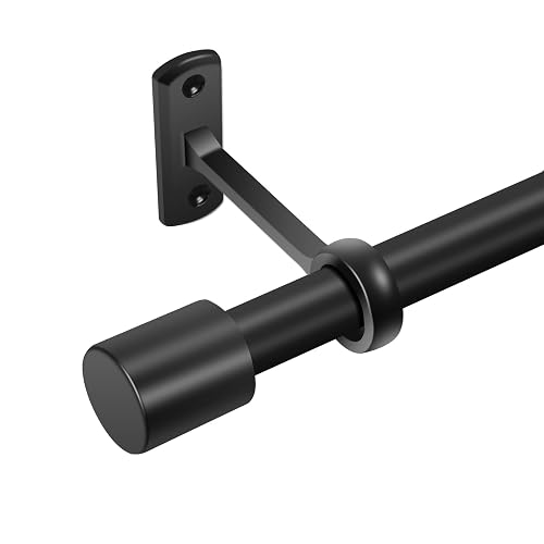 Extra Long Curtain Rods for Windows 120 to 240 Inches, Adjustable 1 Inch Black Curtain Rod for Outdoor Indoor, Modern Heavy Duty Drapery Rod, Room Divider 200 Inch Rod, All Metal, Easy Install