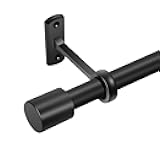 Extra Long Curtain Rods for Windows 120 to 240 Inches, Adjustable 1 Inch Black Curtain Rod for Outdoor Indoor, Modern Heavy Duty Drapery Rod, Room Divider 200 Inch Rods, All Metal, Easy Install