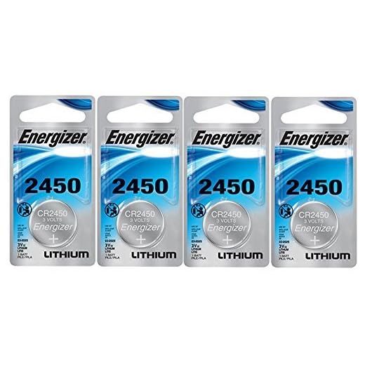 Energizer Lithium Coin Blister Pack Watch/Electronic Batteries CR2450 (Pack of 4)