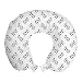 ABAKUHAUS Resumen Cojín de Viaje para Soporte de Cuello, Círculos y Modelo de los Aros, de Espuma con Memoria Respirable y Cómoda, 30x30 cm, Gris carbón Negro