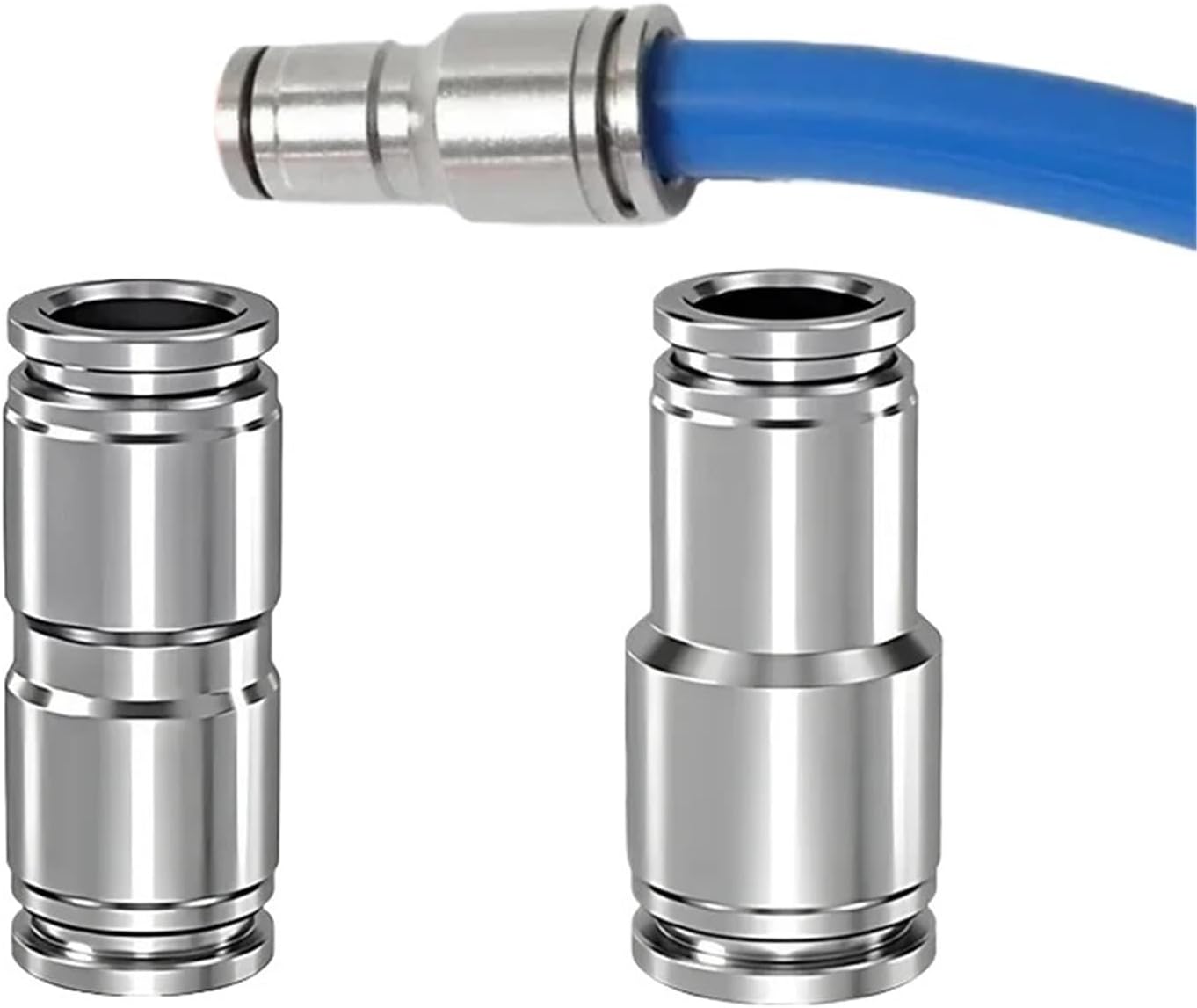 10Pcs 304 Stainless Steel PU PG Pneumatic Quick Connector For Air Pipe Connection (4mm-16mm) Straight Reducing Element(PU-10)