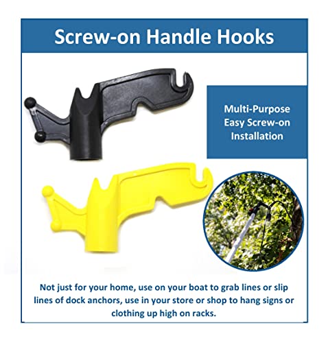 JSP Manufacturing Multi-Purpose Plastic Utility Hook Screw On Pole Attachment (Pole NOT Included) - Hang Christmas Lights, Bird feeders, Sting Lights, Ropes, Boat Lines (3, Yellow) - Thumbnail 6