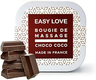 Bougie de Massage Easy Love – Parfum Choco Coco – 54g – Huile de Massage Tiède Gourmande – Made in France – Ingrédients Naturels – Format Voyage – Instant Sensuel et Relaxant
