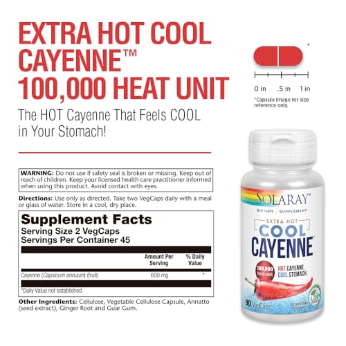 Solaray Extra Hot Cool Cayenne Capsules