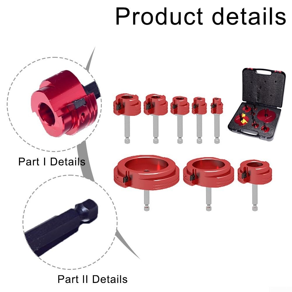 Kit de escariador de PVC de 8 piezas para taladro, juego de herramientas de ahorro de accesorios de tubería de aleación de aluminio de 1/2-4 pulgadas para quitar tuberías rotas de