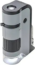 Microscópio de Bolso Carson MicroFlip 100x-250x c/LED, lanterna UV e clip para Smartphone