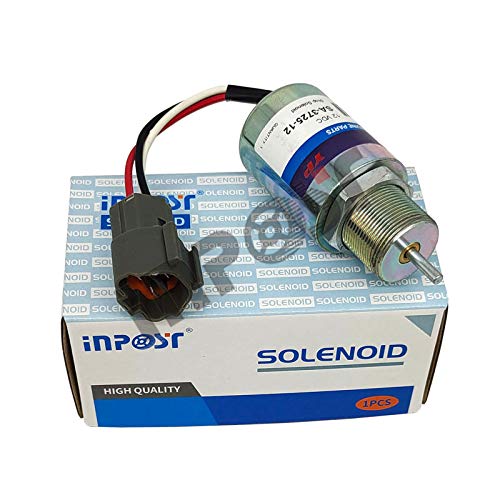 INPOST Solénoïde d'arrêt de carburant SA-3725-12 12V pour Mitsubishi L2E L3E S3L S4L moteur Volvo EC15 Toro 223D Mahindra Max 28 tracteur 30A87-20404 30A87-10044 30A87-2040 Cover