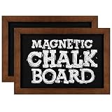 TORASO Chalkboard, 2 PCS Solid Wood Frame Magnetic Surface Chalkboard Sign, Rustic Walnut Wood Frame