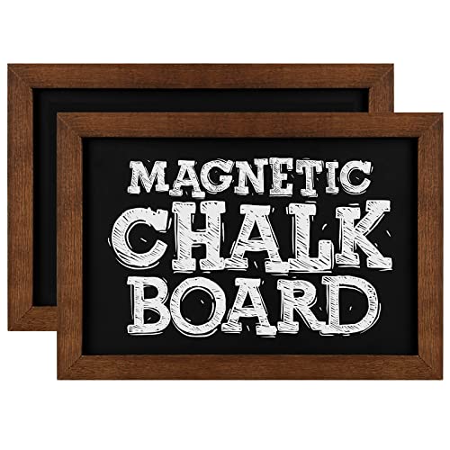 Toraso Chalkboard, 2 Pcs Solid Wood Frame Magnetic Surface Chalkboard Sign, Rustic Walnut Wood Framed Chalk Board For Wedding, Kitchen, Bar, Restaurant, Menu & Home Decor, 8.5" X 12"(Bn-2232-2P) #TOP11