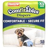 Hartz Comfitables Disposable Dog Diapers, Size XS 38 count, Comfortable & Secure Fit,...