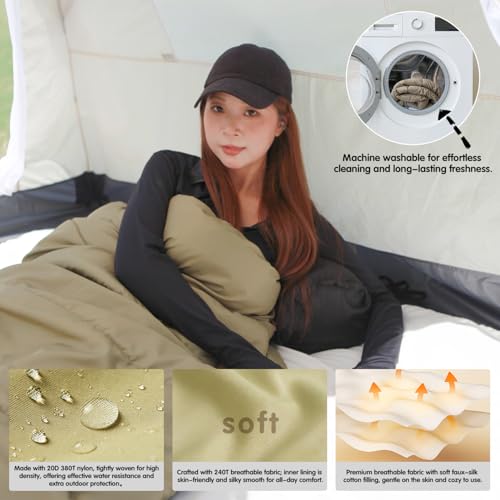koldan Sleeping Bag for Adults – 4 Season Camping Sleeping Bag Lightweight for Backpacking & Hiking, Waterproof Shell, Warm & Roomy, Machine Washable,Backpacking Camping Sleeping - Image 3