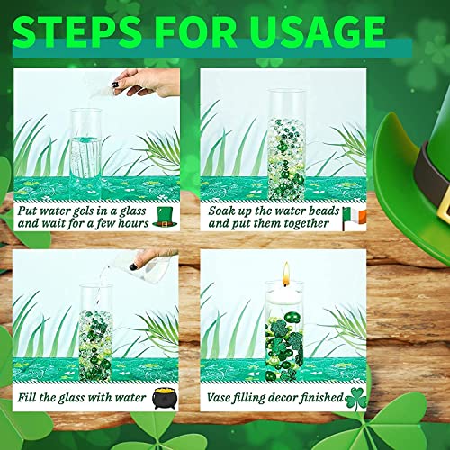 Yttyxgs 4110 Pieces St. Patrick's Day Vase Filler Shamrocks Ornament For Vase Filler Floating Pearls For Vases Floating Candles Centerpiece For St. Patrick's Day Festival Party Table Home Decor #TOP5
