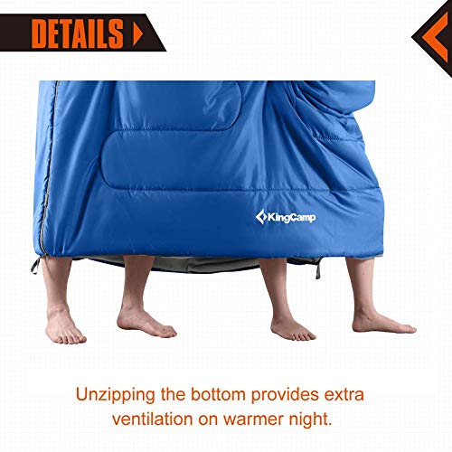Kingcamp Double King Size Sleeping Bag + Self-Inflating Camping Sleeping Pad For 2 Adults Foldable Foam Sleeping Mattress #TOP4