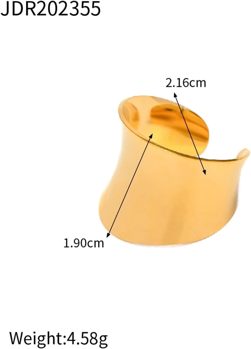 Geometric Textured Stainless Steel Split Ring For Women Party Gift Accessories 1Pcs