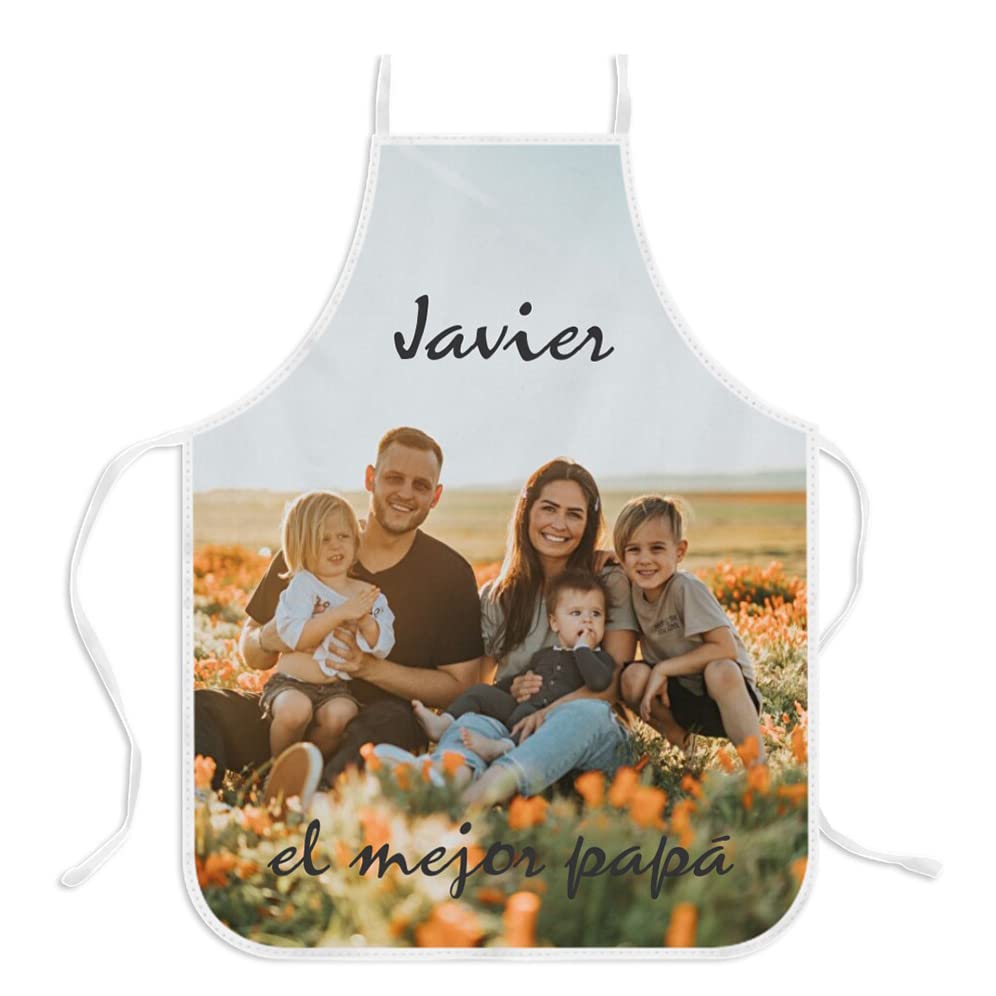 Wanapix | Delantales Personalizados con Fotos y Textos | Delantal de Cocina Customizado | Ribete en Colores Variados |