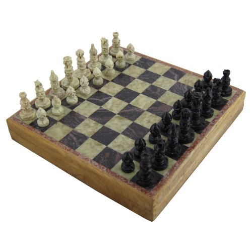 Jeu d'échecs en marbre véritable 30 cm, le cadeau d'exception idéal