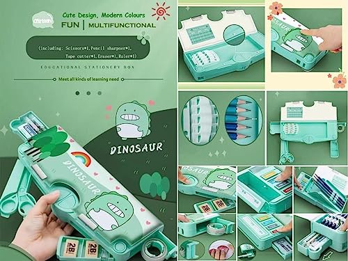 Image of Multifunctional Pencil Box for Kids,Dinosaur Pencil Box for Boys,Kids Pencil Box for Boys & Girls,Magnetic Pencil Box for Boys,Pop up Pencil Box,Dinosaur Theme Return Gifts for Kids(Dinosaur Pencil Box)