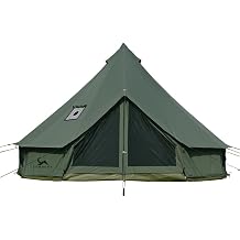 MC TOMOUNT Canvas Tent Bell Tent Yurt with Stove Zipper Removable Base for Glamping Truck Car Camping