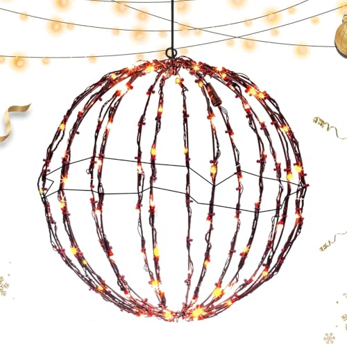 Esferas De Jardín Iluminadas,Bola Luminosa Esfera | Luces de globo al aire libre | Pantalla iluminada por esfera plegable, luces decorativas de globo exteriores para decoración de árboles de patio